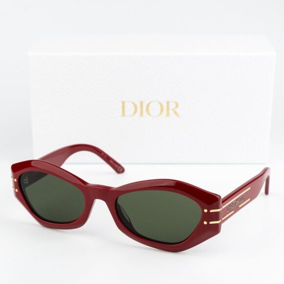 NEW Dior DIORSIGNATURE B1U 35C0 Shiny Red Green Women Sunglasses - Picture 1 of 12